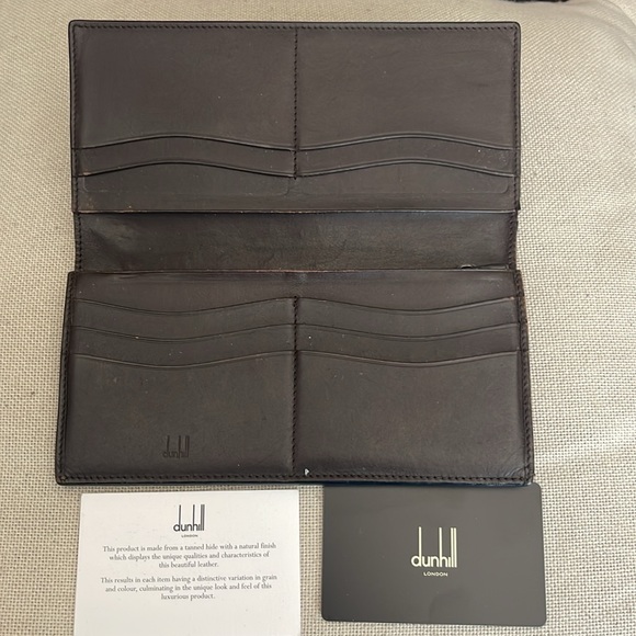Dunhill Long Wallet black bifold, leather folding long card holder w/coin pocket - Picture 3 of 3